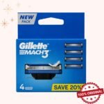 Gillette Mach-3 Cartridge (Blade) 4 Pieces Pack