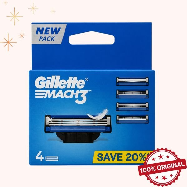 Gillette Mach-3 Cartridge (Blade) 4 Pieces Pack