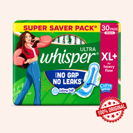 Whisper Ultra Clean Sanitary Napkin XL+ Wings 30-Pads Pack