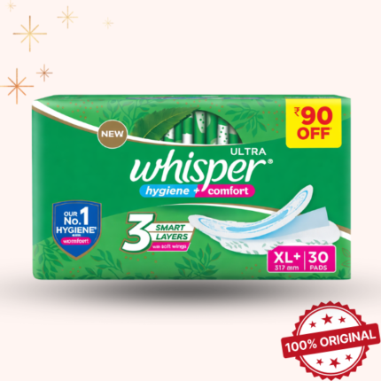 Whisper Ultra Clean Sanitary Napkin XL Wings 30-Pads