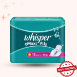 whisper maxi fit 15 pads