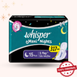 Whisper Maxi Nights Sanitary Napkin Wings 15-Pads
