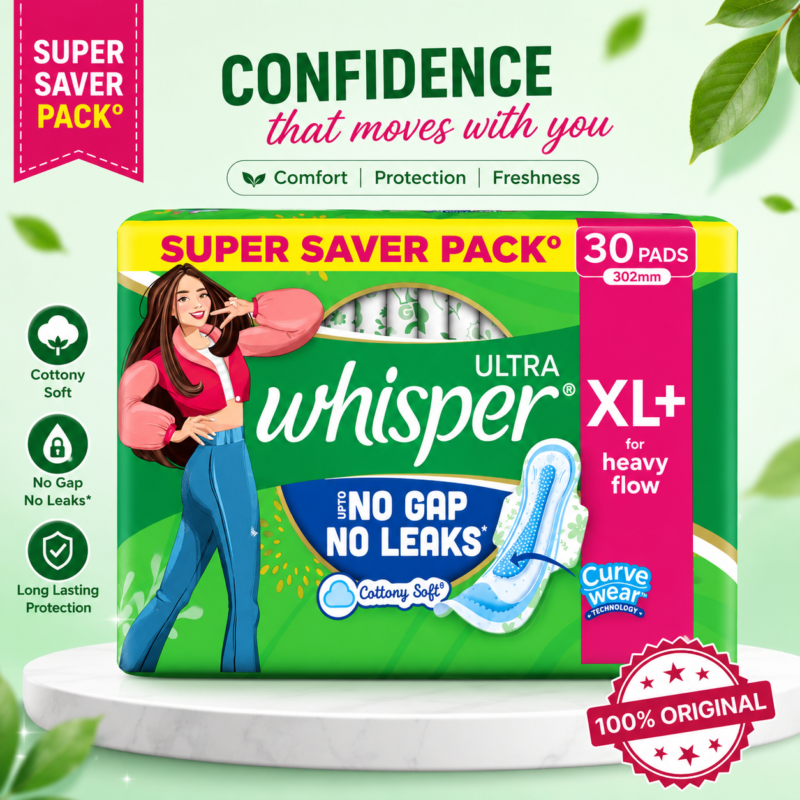 Whisper Ultra Clean Sanitary napkin-mega saver pack