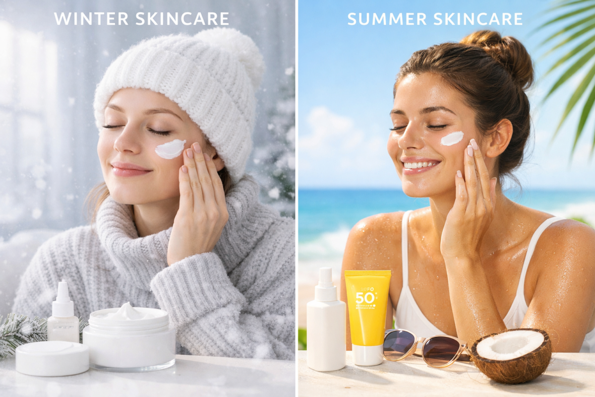 শীত ও গরমে ত্বকের যত্ন নেওয়ার সঠিক উপায়